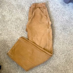 tan carhart carpenter pants 29x30
